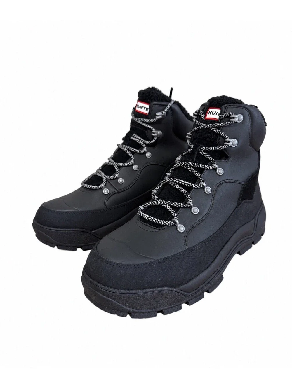 Hunter Explorer Leather Boot Men’s 12 Black Waterproof Insulated New in Box